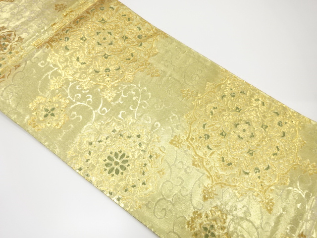 華紋唐草模様織り出し袋帯